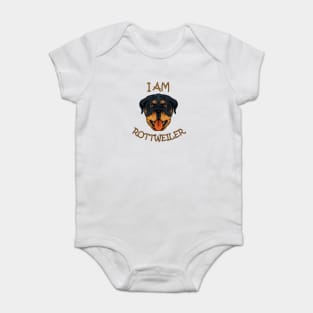 dog rottweiler dog I am rottweiler Baby Bodysuit